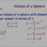 Volume Of A Sphere Corbettmaths