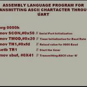 Assembly Language Prog For UART Serial Comm In 8051 Simulating In KEIL IDE