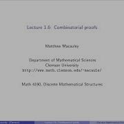 Discrete Mathematical Structures Lecture 1 6 Combinatorial Proofs
