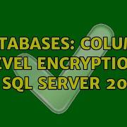 Databases Column Level Encryption In SQL Server 2016