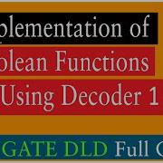 Implementation Of Boolean Functions By Using Decoder 1 Lesson 107 Digital Electronics