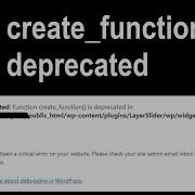 Fix Create Function Is Deprecated Critical Error WordPress PHP