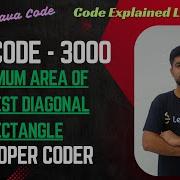 Maximum Area Of Longest Diagonal Rectangle LeetCode 3000 Java Code Developer Coder