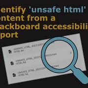 Identify Unsafe Html Content From An Ally Accessibility Report In Blackboard Ultra
