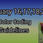 January 16 17 18 2026 Color Coding Guidelines