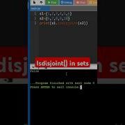 Isdisjoint In Python Sets Isdisjoint Python Sets Coding Interview Shorts