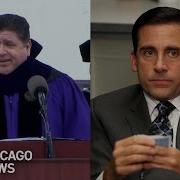 Pritzker Gives Office Themed Graduation Speech At Northwestern With Steve Carell Present