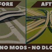 Convert A Cloverleaf Into A STACK INTERCHANGE In Vanilla Cities Skylines NO MODS NO DLC