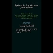 Join Method String Method Python