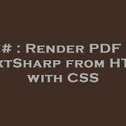C Render PDF In ITextSharp From HTML With CSS