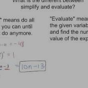 Simplifying And Evaluating Expressions