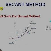 MATLAB Code For Secant Method For Solving System Of Nonlinear Equations Numerical Method