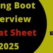 Spring Boot Cheat Sheet Before Interview Spring Boot Interview Questions Answers Code Decode