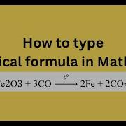 How To Type Chemical Formula In MathType