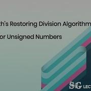 Booth S Restoring Division Algorithm For Unsigned Numbers In Tamil Integer Arithmetic