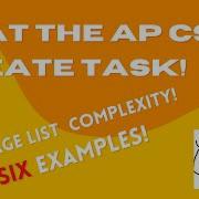 Beat The AP CSP Create Task Managing The Complexity Of Lists With SIX Examples