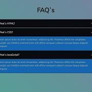 Responsive FAQ Dropdown Accordion Using HTML CSS JavaScript Step By Step