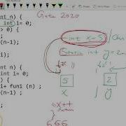 GATE 2020 2 Marks Question On Static Variable Solved