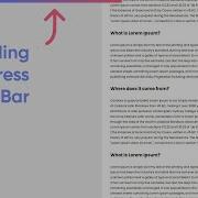 Easy Reading Progress Bar HTML CSS JS