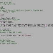 VBA Access Create Table Fields DAO