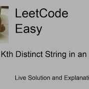 2053 Kth Distinct String In An Array Leetcode Easy
