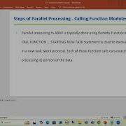 148 Additional ABAP Concepts Parallel Processing Steps