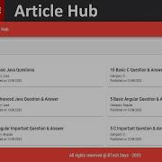 Article Hub Angular Node Js MySQL Database JWT Token