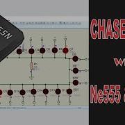 LED Chaser Light Using NE555 Timer And CD4017 Counter Proteus Simulation