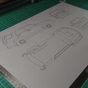 10 Minutes Of Pen Plotter ASMR Toyota 4Runner Blueprint Drawing
