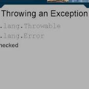 44 Java Certification Chapter06 Flow Control Lesson8 Throwing An Exception Pt 1