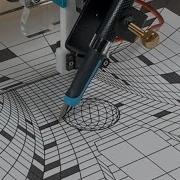 Perspective Design Drawn On Pen Plotter Using Fountain Pen