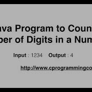 Java Program To Count Number Of Digits In A Number