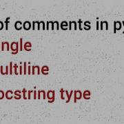 Type Of Comments In Python Use Of Different Comments In Python Python Tutorial Python For Biginner