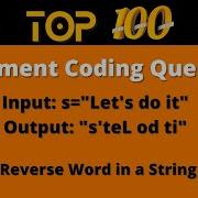 Top 100 Coding Question For Placement 25 Reverse Words In A String