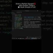 Draw A Perfect Square Using Python Turtle Coding Shorts Turtle Pythonmodule Drawing Fun