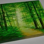 Green Forest Painting Forest Landscape Painting Painting For Beginners