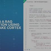 Building A Retrieval Augmented Generation RAG Application Using Snowflake Cortex And Streamlit