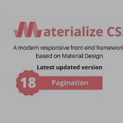 Pagination In Materialize Css 18 Pagination Class