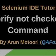 New Selenium IDE Part 41 Verify Not Checked Command