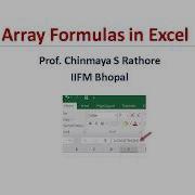 Using An Array Formula In MS Excel