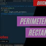 Perimeter Of Rectangle Program In C C Language V S Code CodeNotes