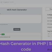 MD5 Hash Generator In PHP With Source Code
