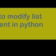 How To Modify List Elements In Python