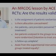 MRCOG Lesson Randomised Controlled Trials RCTs Part A Quality Of Methods