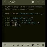 Python Program To Convert Decimal Into Other Number Systems