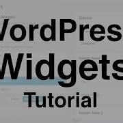 WordPress Widgets Tutorial