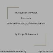 Introduction To Python Exercises While And For Loops If Else Statement