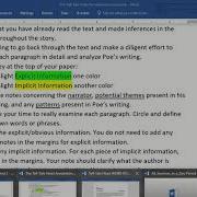 The Tell Tale Heart Annotations Instructions