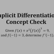 Implicit Differentiation Using Function Notation Concept Check