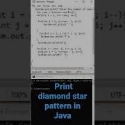 Java Program To Print Diamond Pattern Print Diamond Star Pattern In Java